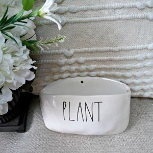 NEW! Rae DUNN Ceramic WALL Planter "PLANT"